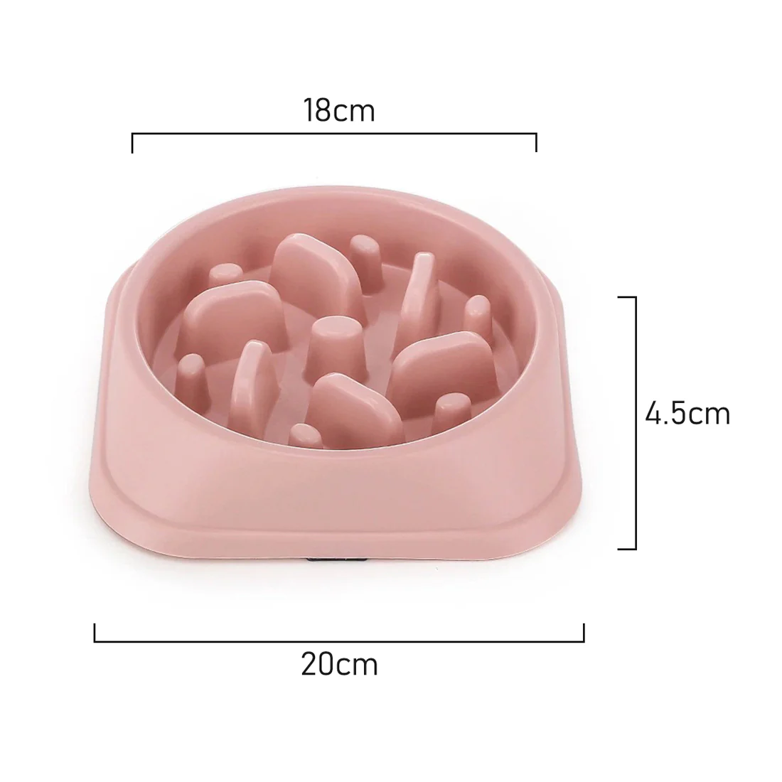 Furzone Slow Feeder Dog Bowl <br>Light Pink <br>500ml - Image 2