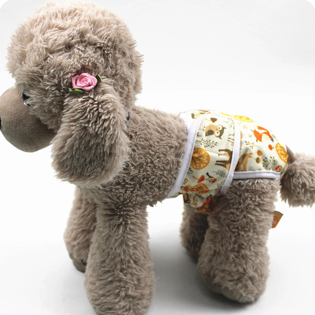 Furzone Small Reusable Washable Female Dog Diaper <br>Suitable for waistline 30-40cm <br>Yellow Creatures - Image 3