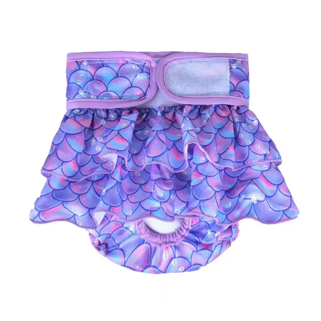 Furzone Small Reusable Washable Female Dog Diaper <br>Suitable for waistline 30-45cm <br>Purple Mermaid