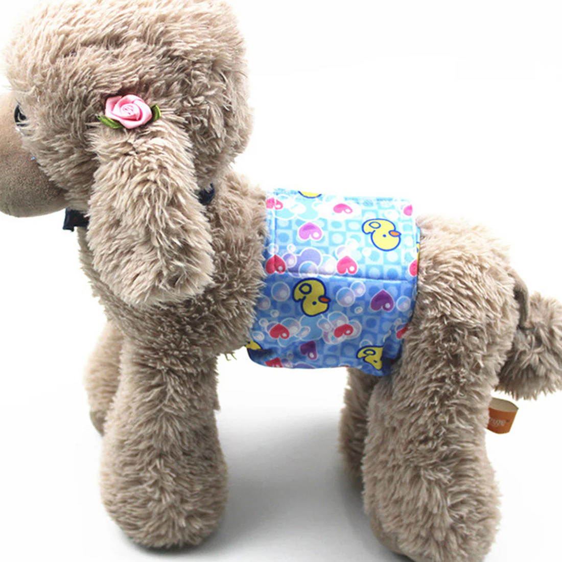 Furzone Small Washable Male Dog Wrap <br>Suitable for waistline 26-34cm <br>Blue Ducky - Image 2
