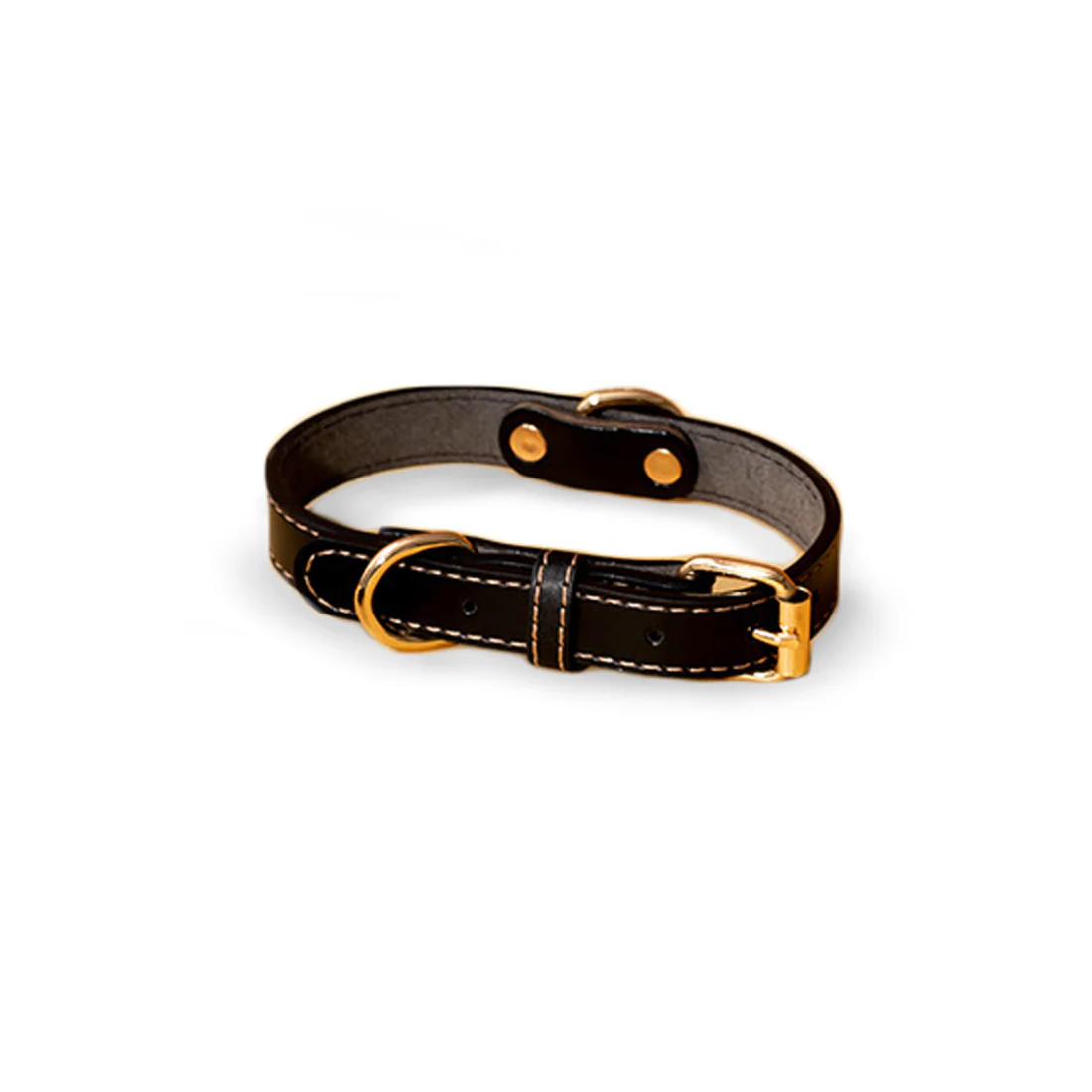 Furzone Vegan Leather Dog Collar & Lead Set <br>Black <br>Small - Neck Diameter 32-43cm - Image 3