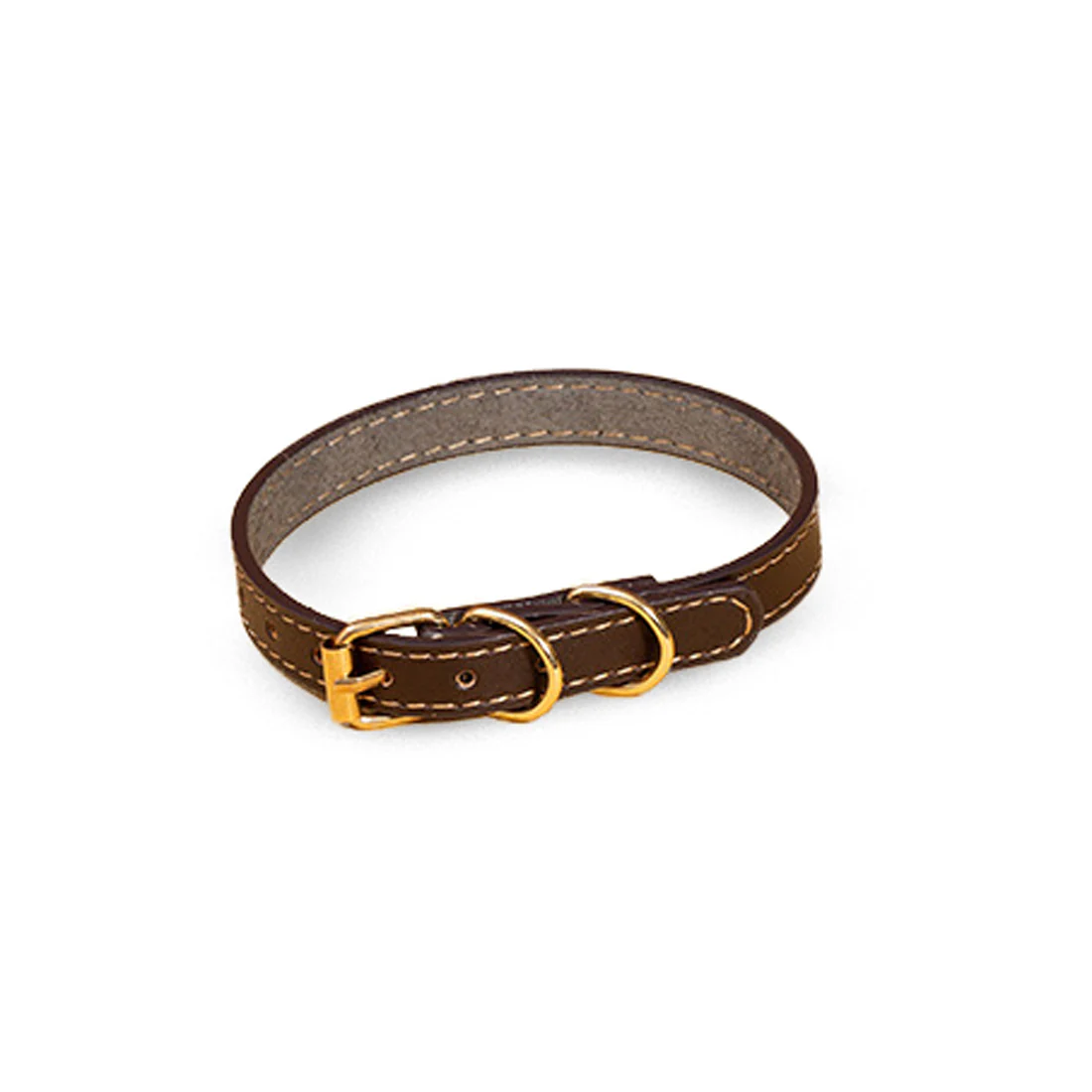 Furzone Vegan Leather Dog Collar & Lead Set <br>Brown <br>Extra Small - Neck Diameter 28-36cm - Image 2