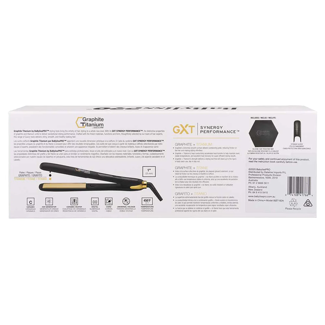 Graphite Titanium by BaBylissPRO Ionic Hair Straightener <br>25mm <br>Includes Silicone heat resistant mat - Image 4