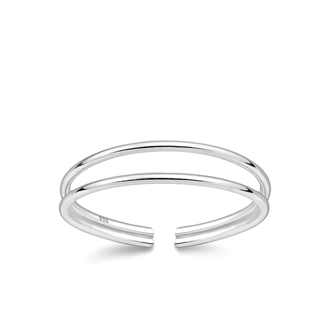 Joolz Co. Adjustable Classic Double Band Ring <br>925 Sterling Silver - Image 3