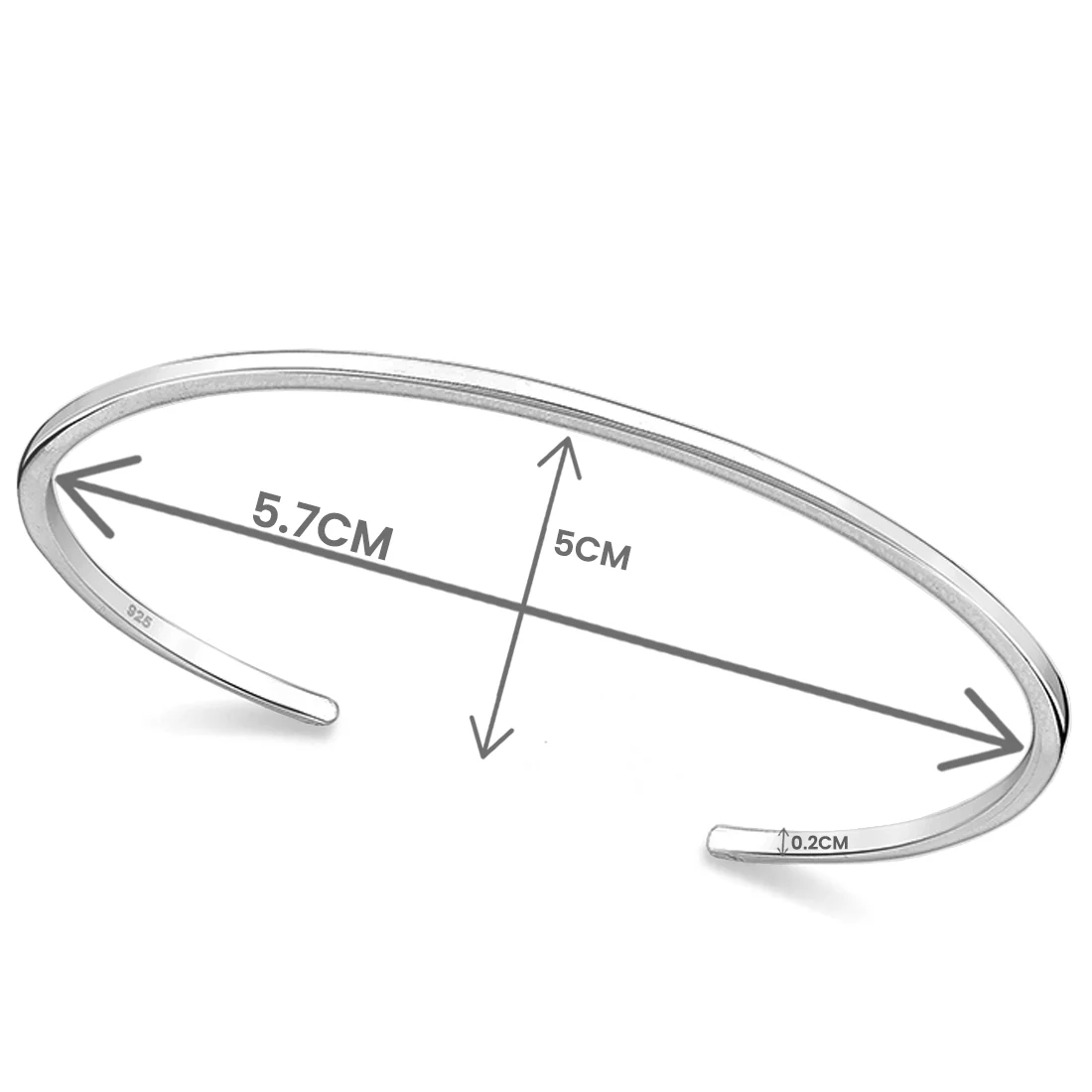 Joolz Co. Adjustable Open Cuff Bracelet <br>925 Sterling Silver - Image 4