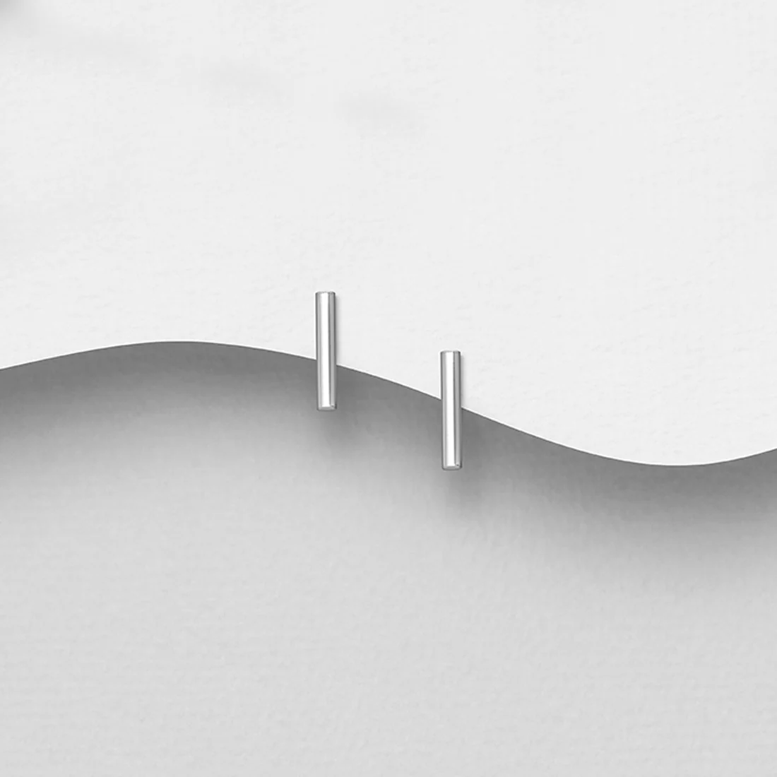 Joolz Co. Bar Stud Earrings with Push Back Closure <br>925 Sterling Silver - Image 4