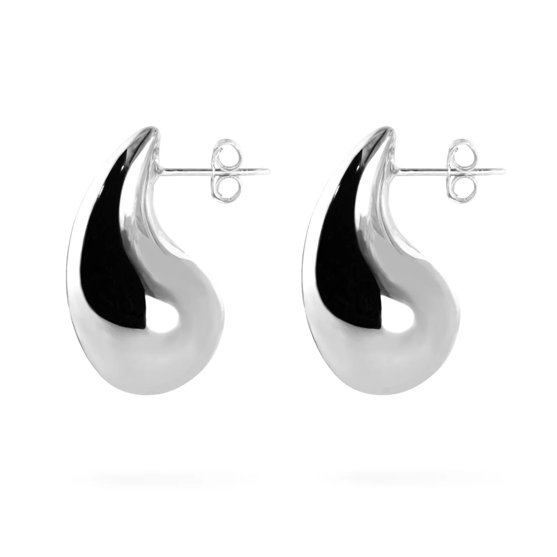 Joolz Co. Classic Droplet Earrings with Push Back Closure <br>925 Sterling Silver - Image 3