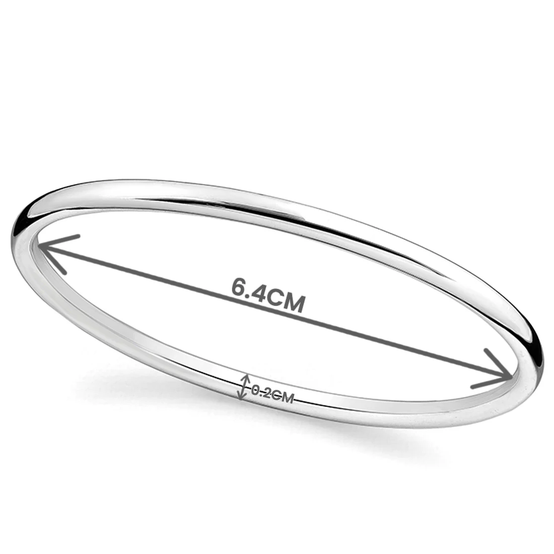 Joolz Co. Classic Hollow Round Bangle <br>925 Sterling Silver - Image 4