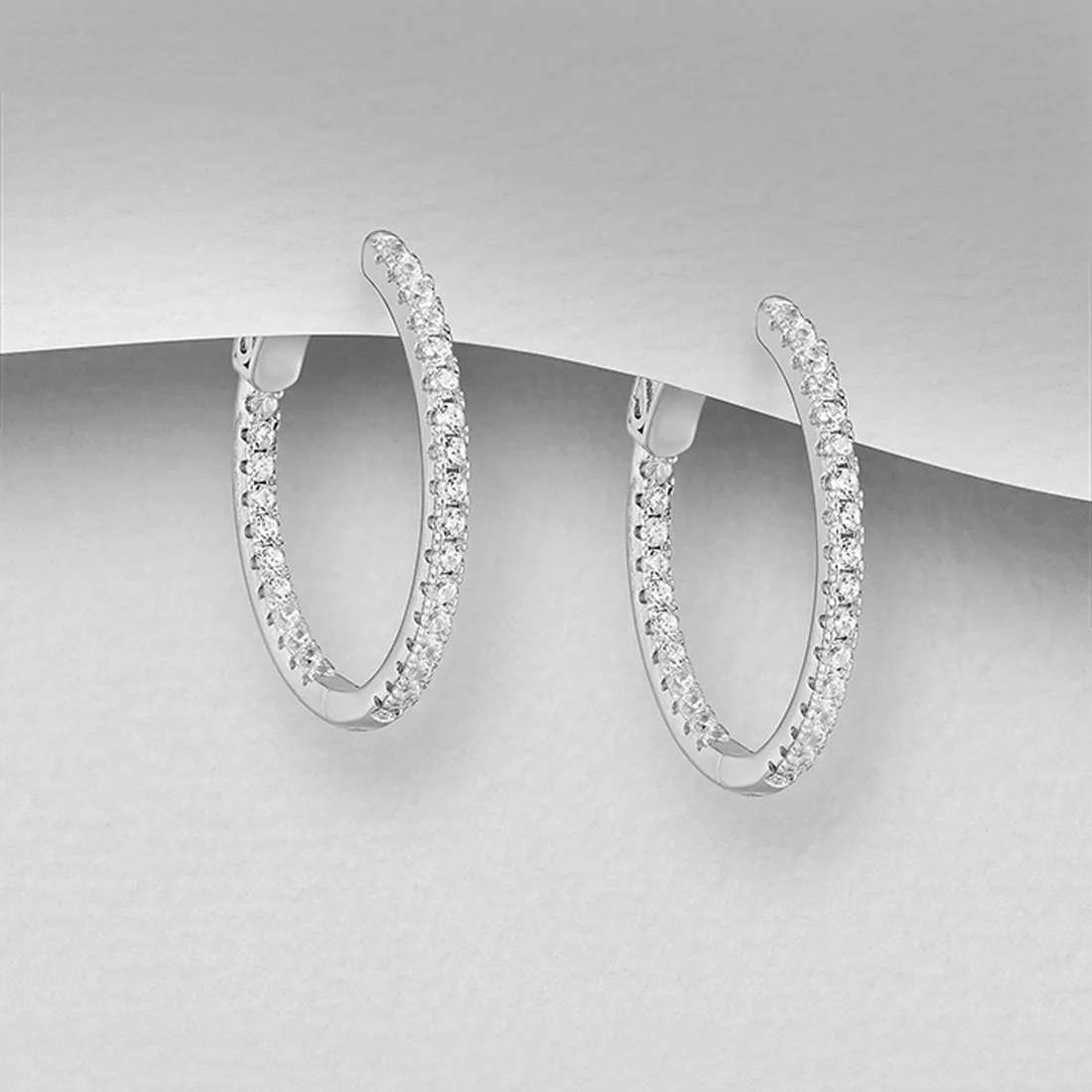 Joolz Co. Cubic Zirconia Single Hoop Earrings 925 Sterling Silver - Image 4