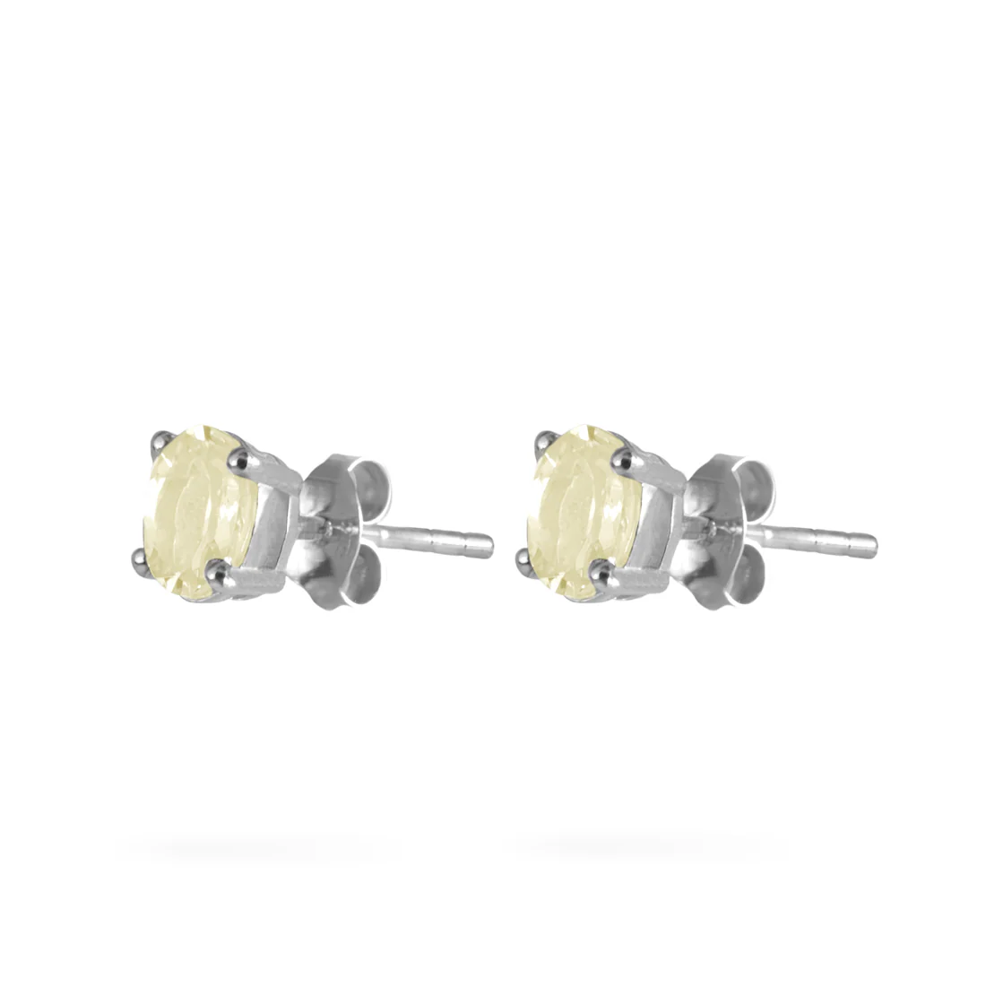 Joolz Co Oval Cubic Zirconia Stud Push Back Earrings <br>925 Sterling Silver - Image 13