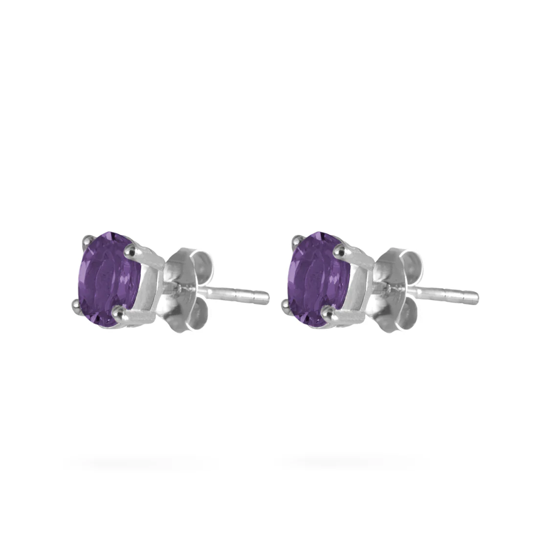 Joolz Co Oval Cubic Zirconia Stud Push Back Earrings <br>925 Sterling Silver - Image 16