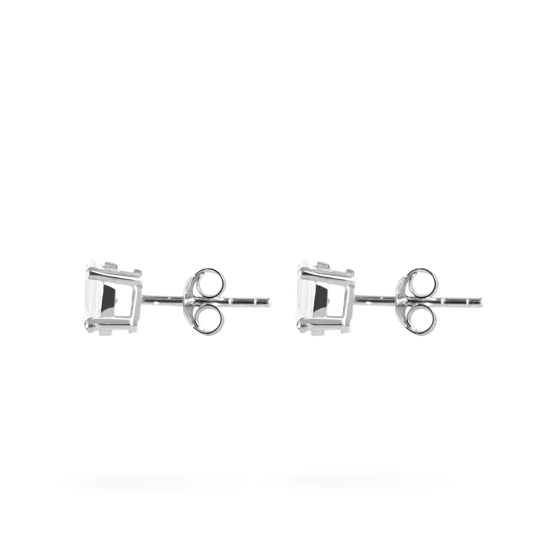 Joolz Co Oval Cubic Zirconia Stud Push Back Earrings <br>925 Sterling Silver - Image 3