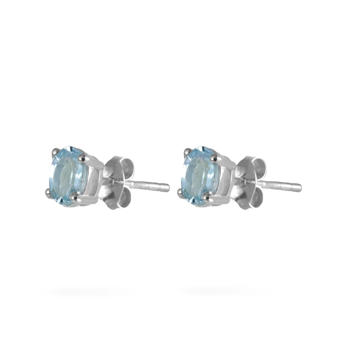 Joolz Co Oval Cubic Zirconia Stud Push Back Earrings <br>925 Sterling Silver - Image 4