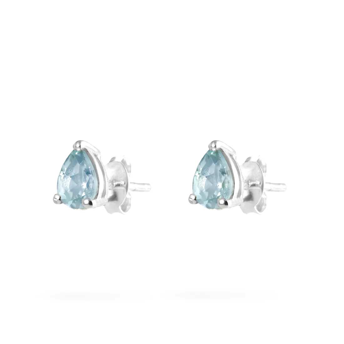 Joolz Co Pear Cubic Zirconia Stud Push Back Earrings <br>925 Sterling Silver - Image 10