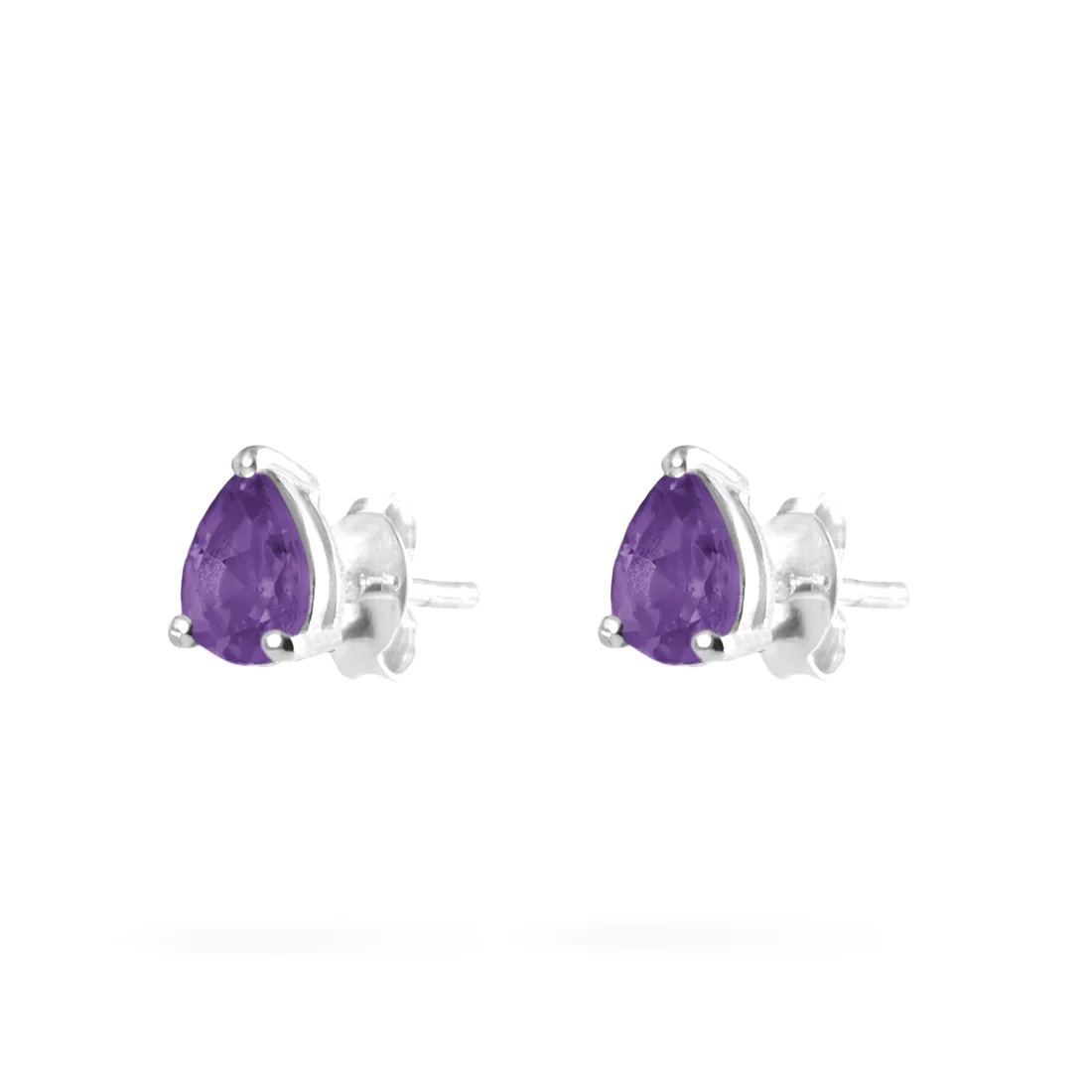 Joolz Co Pear Cubic Zirconia Stud Push Back Earrings <br>925 Sterling Silver - Image 13