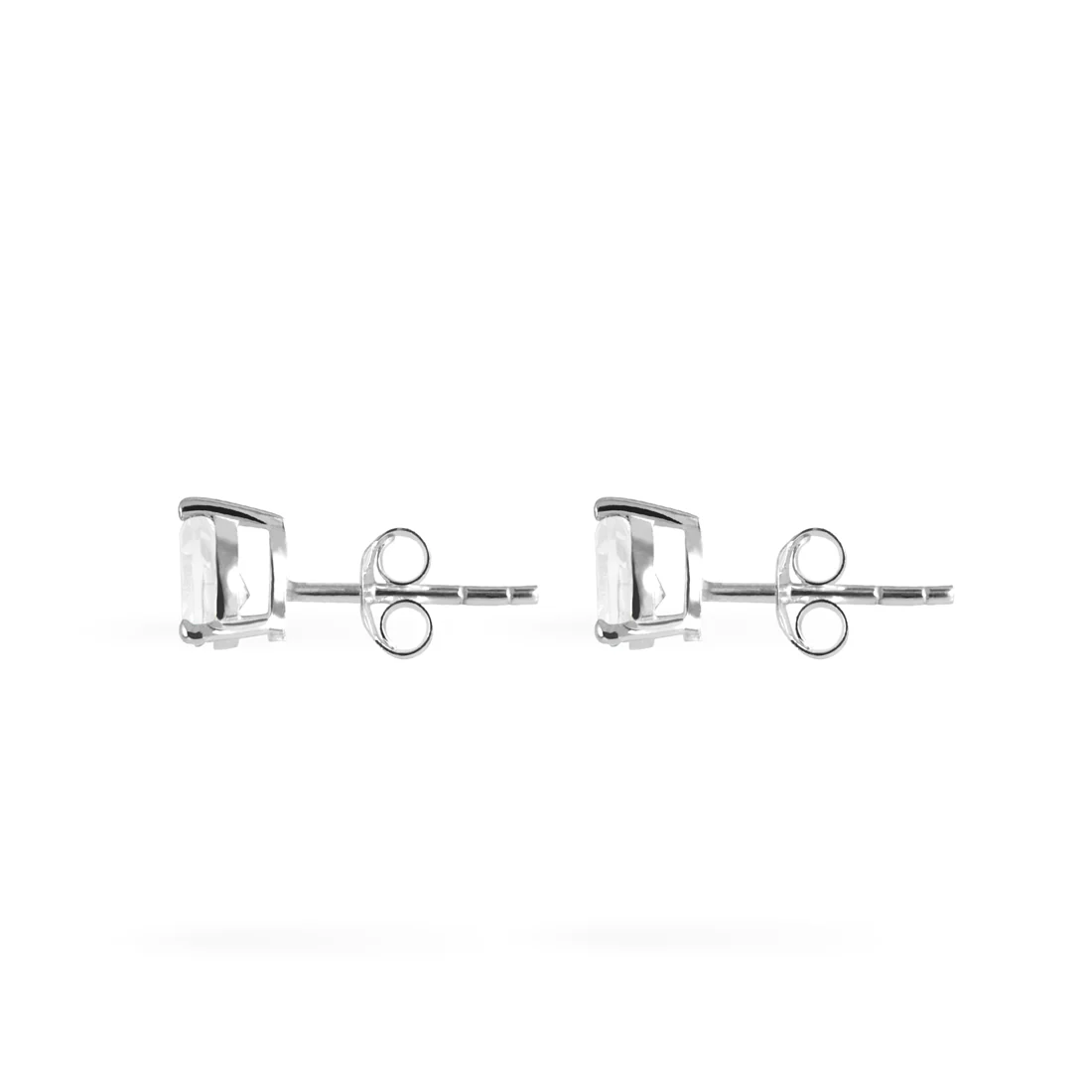 Joolz Co Pear Cubic Zirconia Stud Push Back Earrings <br>925 Sterling Silver - Image 3