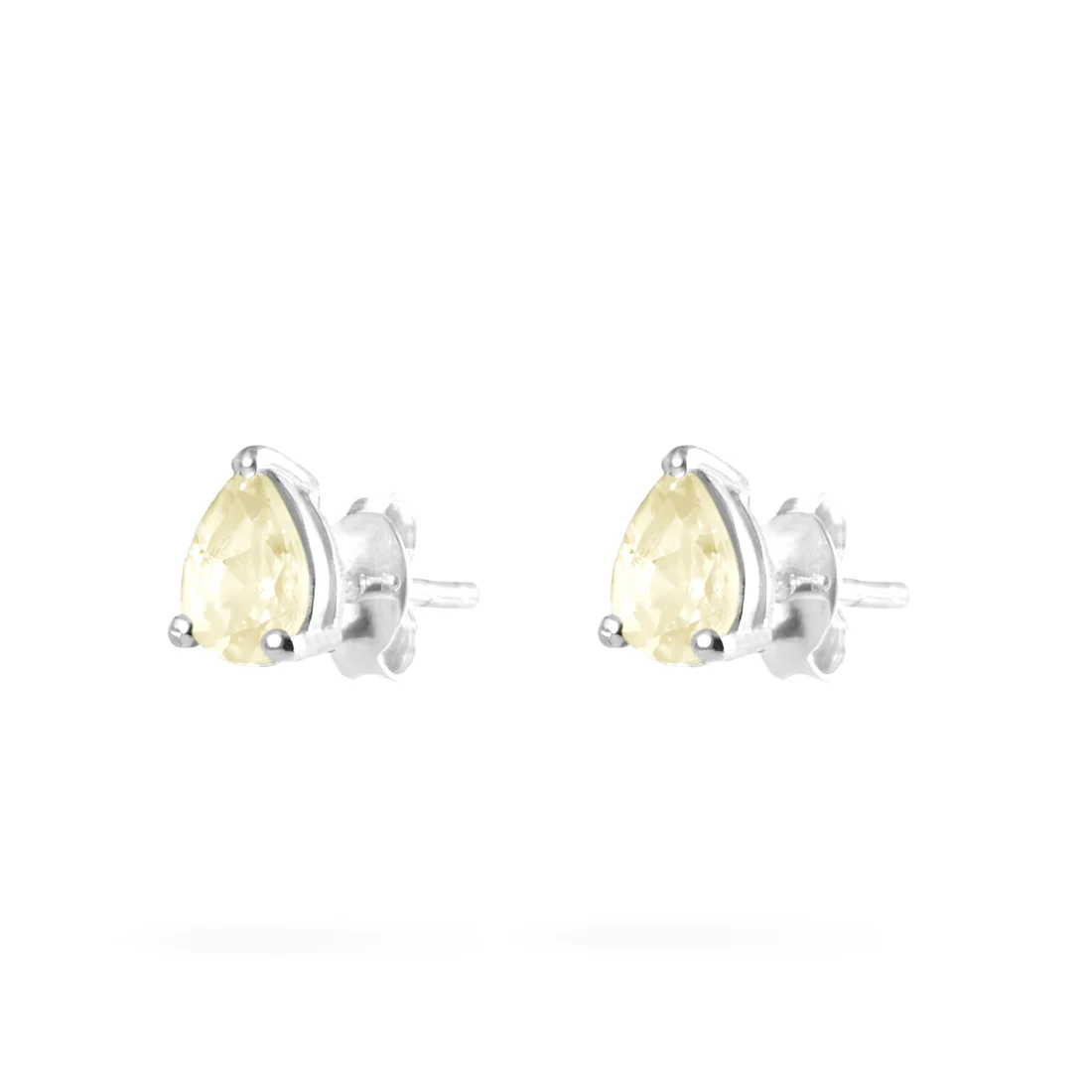 Joolz Co Pear Cubic Zirconia Stud Push Back Earrings <br>925 Sterling Silver - Image 4