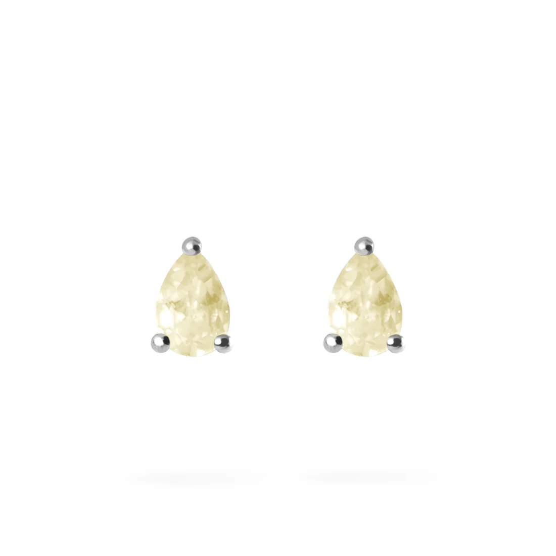 Joolz Co Pear Cubic Zirconia Stud Push Back Earrings <br>925 Sterling Silver - Image 5