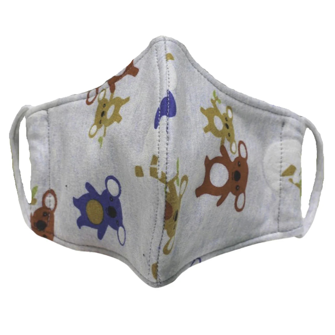 KIDS Washable Face Mask <br>3 layer Antimicrobial cloth fabric <br>Grey Koala - Image 2