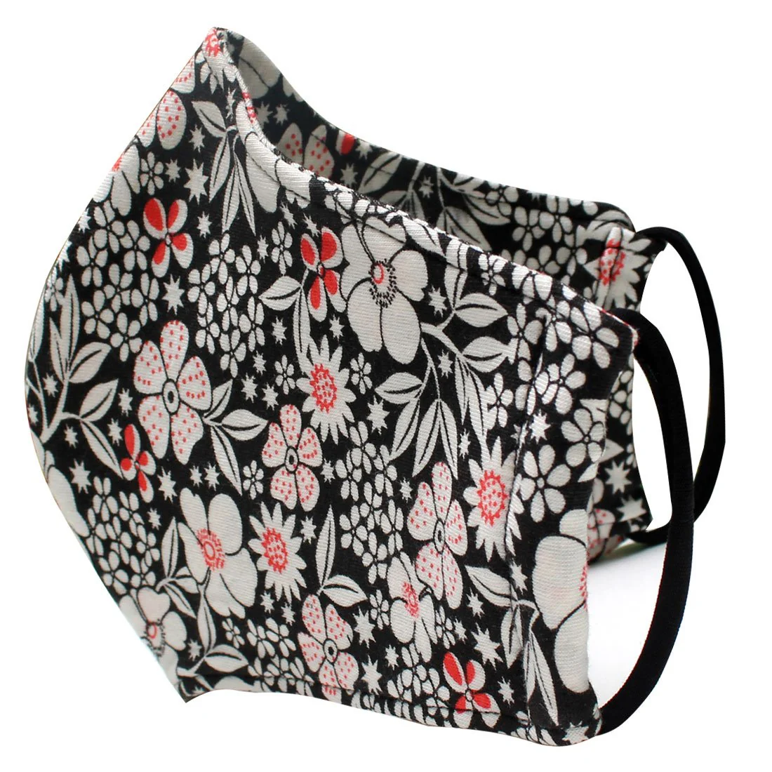 KIDS Washable Face Masks <br>3 layer Antimicrobial cloth fabric <br>Ceramic Flower - Image 3