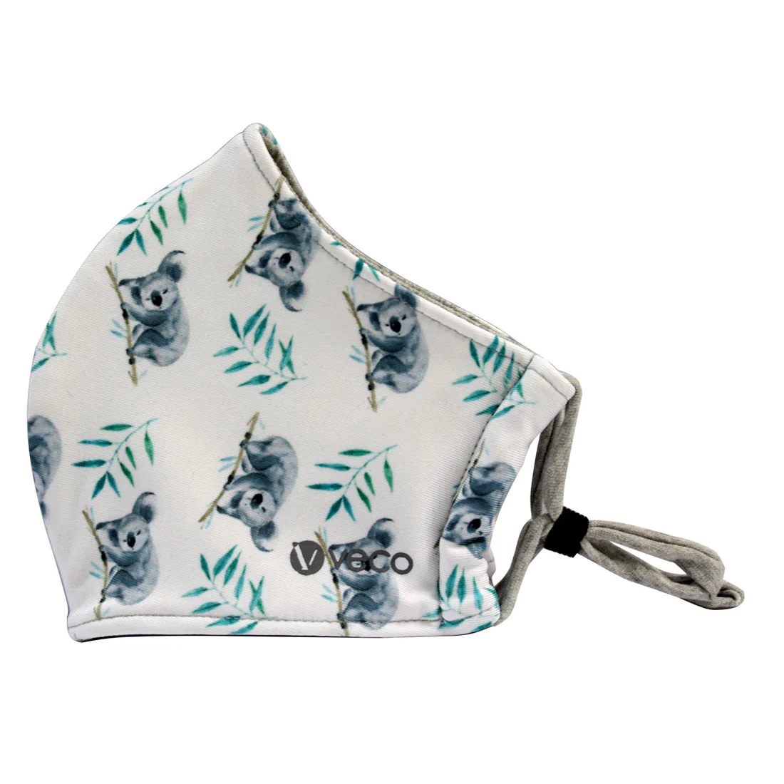 KIDS Washable Face Masks <br>3 layer Antimicrobial cloth fabric <br>White Koala
