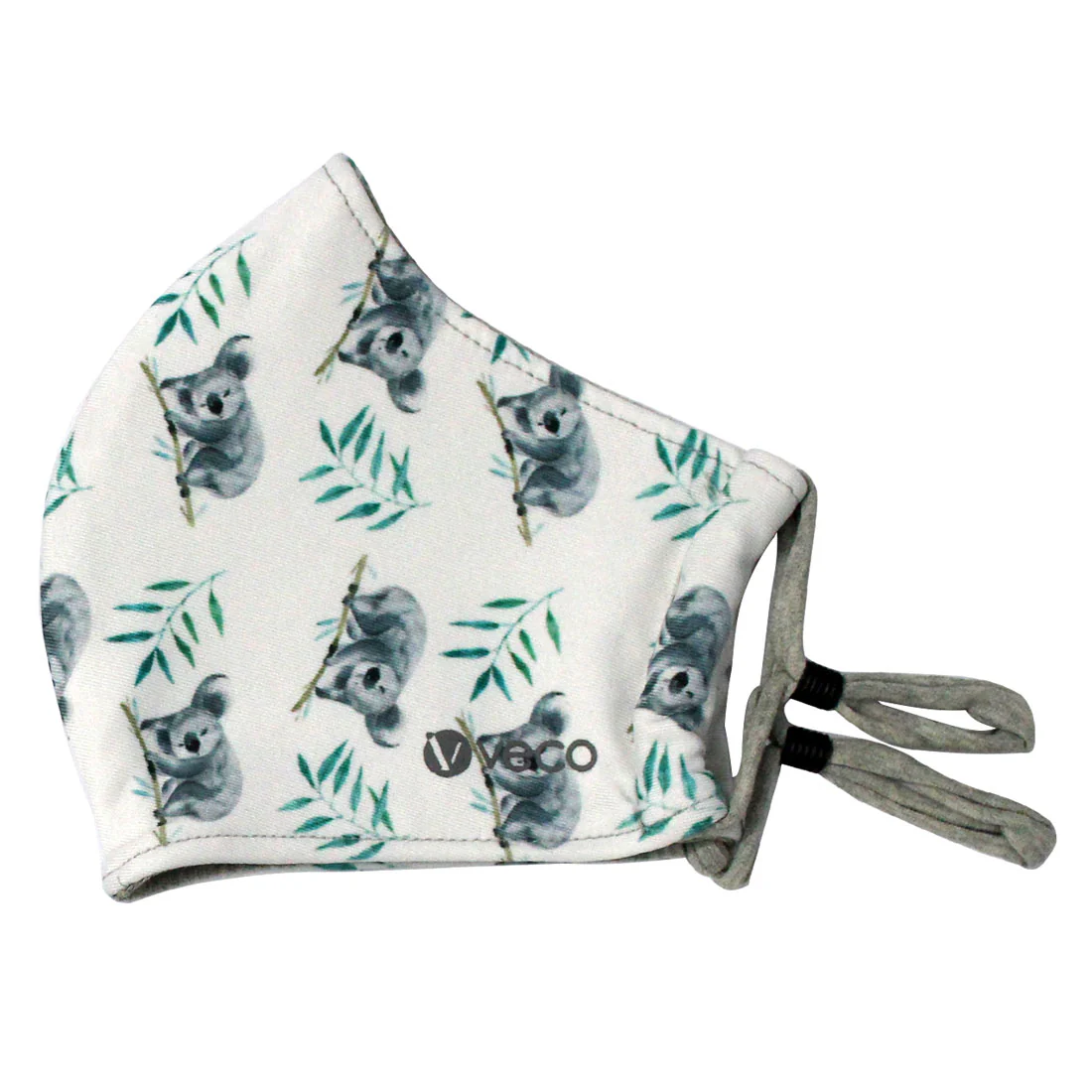 KIDS Washable Face Masks <br>3 layer Antimicrobial cloth fabric <br>White Koala - Image 2