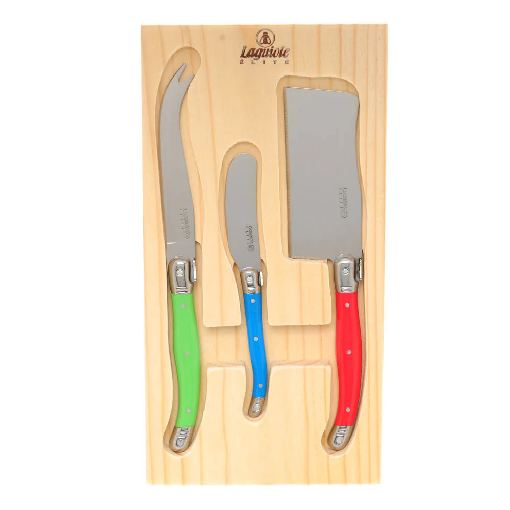 Laguiole 3 piece <br>Cheese Set Cheese Knife, Pate Knife & Cheese Cleaver <br>Multi*