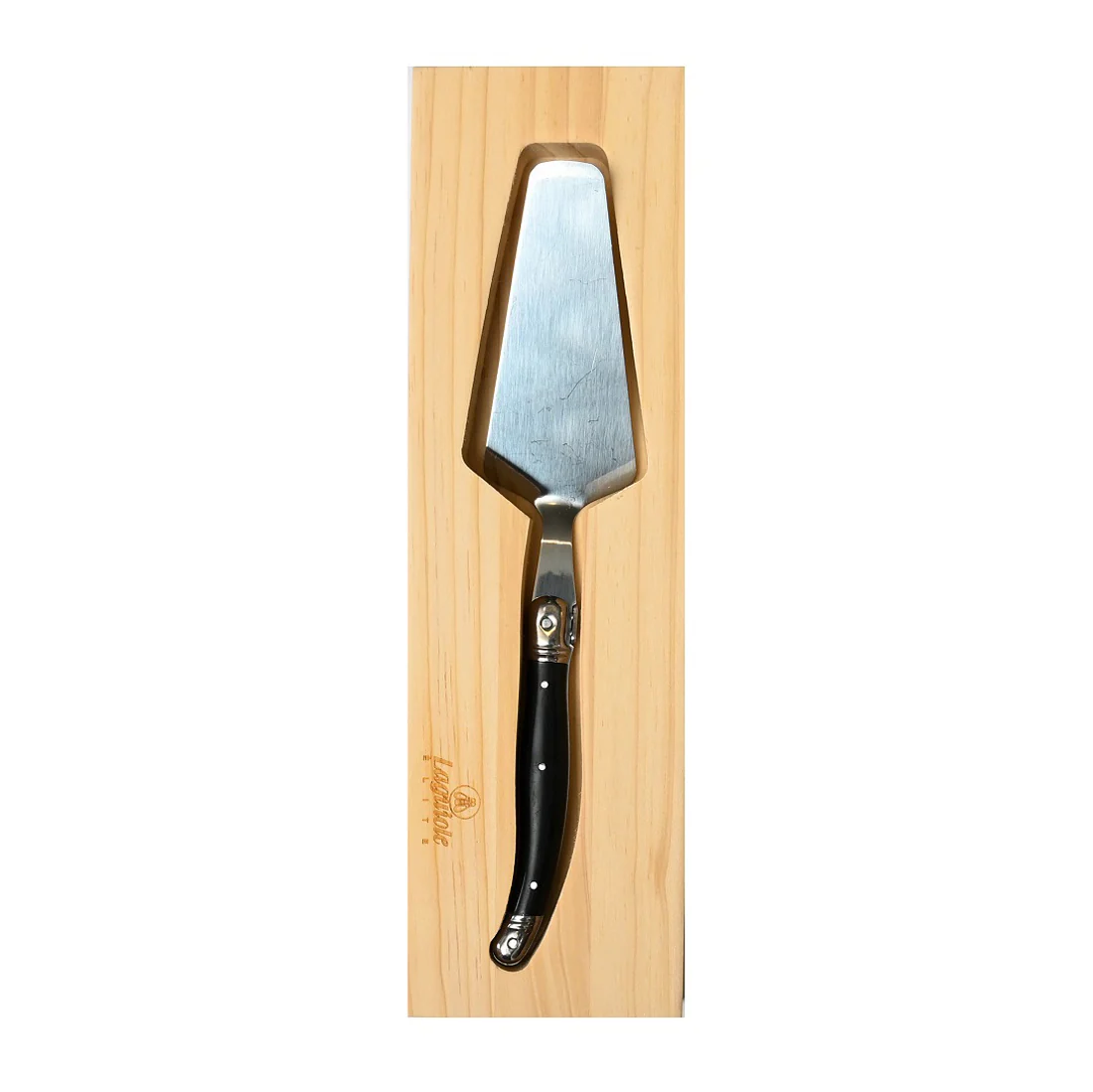 Laguiole Cake Server <br>Pine Wood Gift Box <br>Black - Image 2