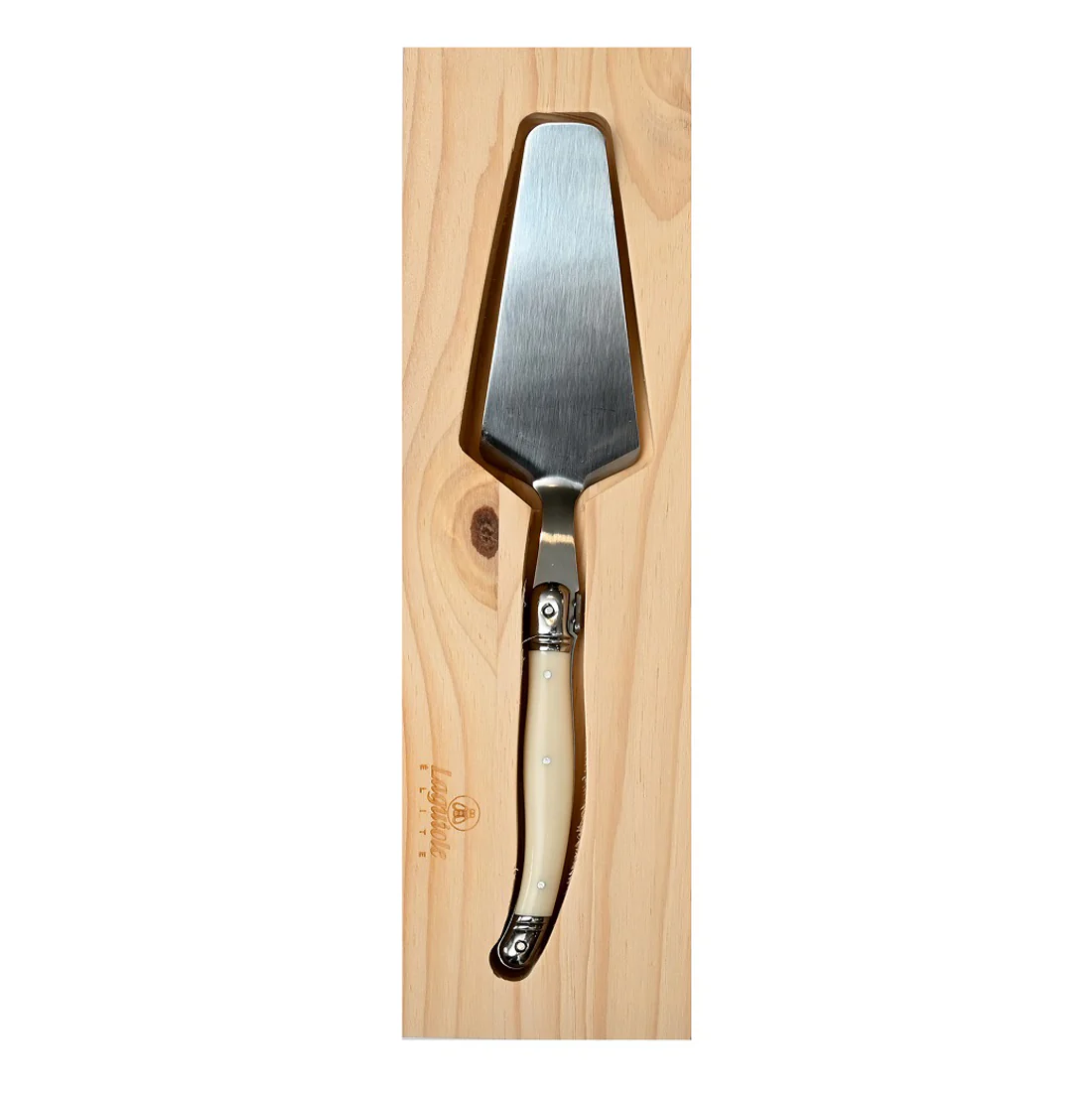 Laguiole Cake Server <br>Pine Wood Gift Box <br>Pearl - Image 2