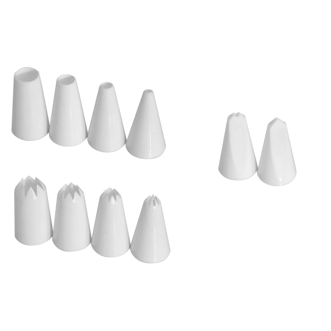 Mixed Decorating Pipping Nozzle Set <br>10 Piece <br>White
