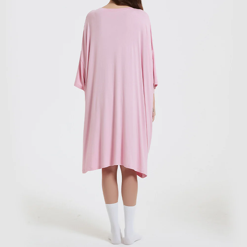 OZ PJ's Super Soft, Oversized Baby Pink Sleep Tee <br>Heat Regulating Bamboo <br>One Size Fits Most - Image 4