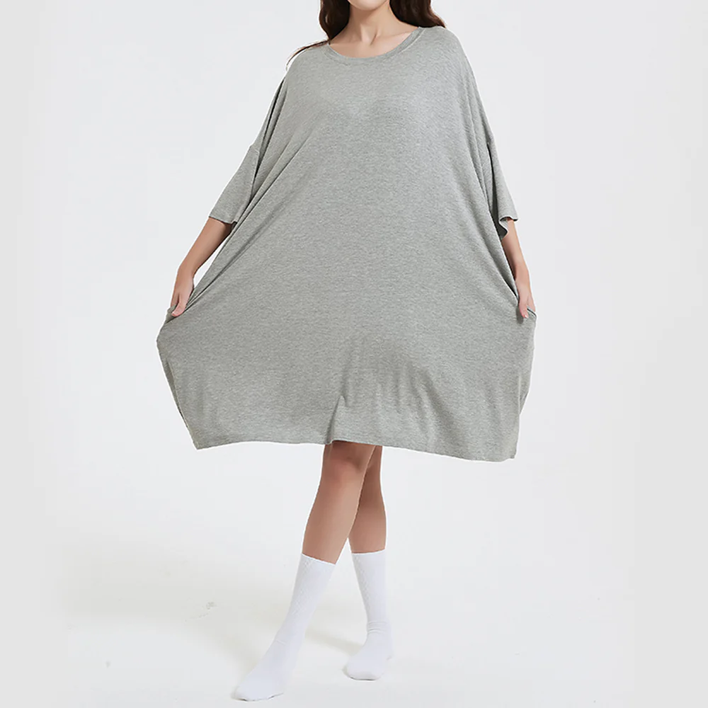 OZ PJ's Super Soft, Oversized Grey Sleep Tee <br>Heat Regulating Bamboo <br>One Size Fits Most - Image 16
