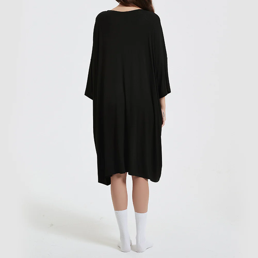 OZ PJ's Oversized Midnight Black Sleep Tee <br>Heat Regulating Bamboo <br>One Size Fits Most - Image 3