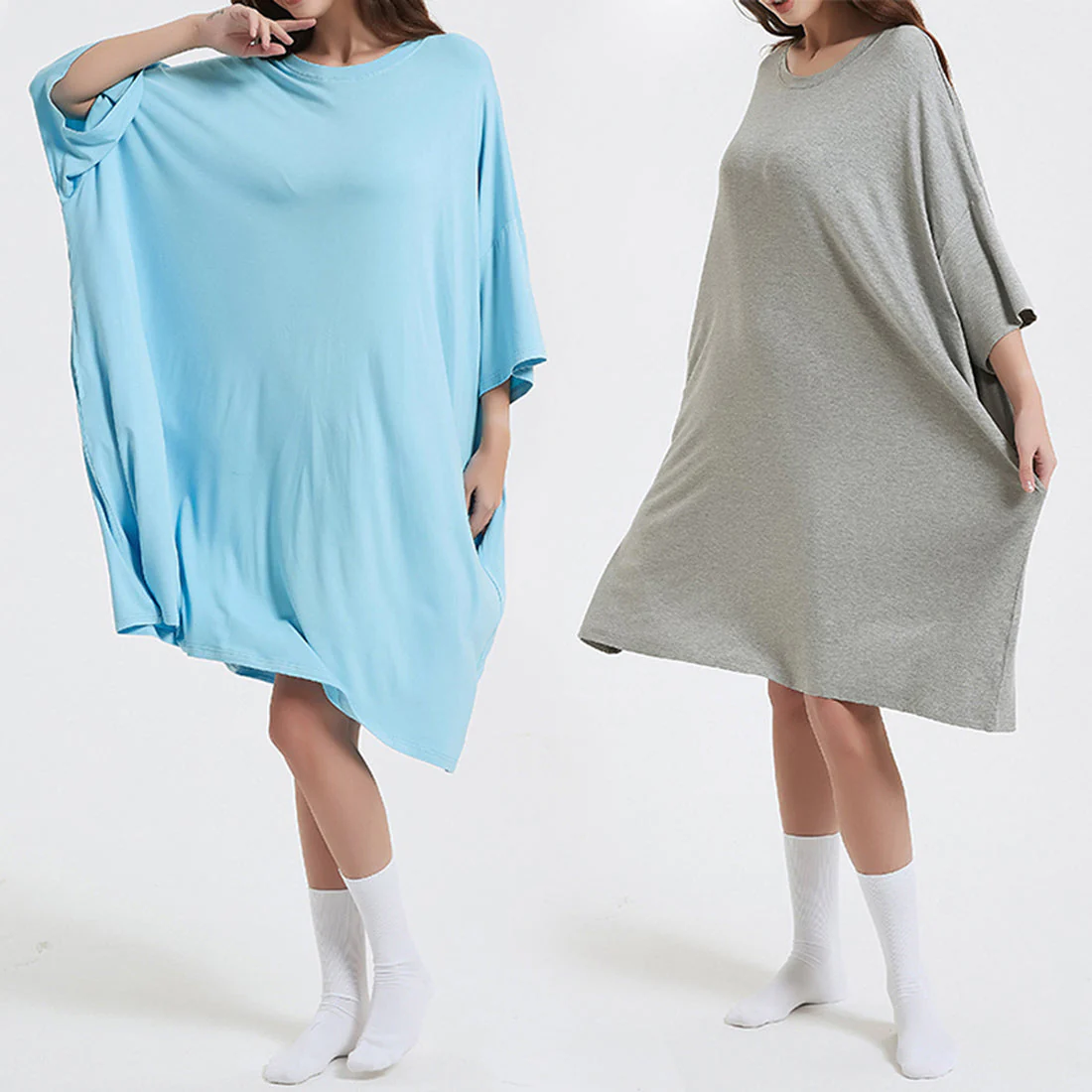 OZ PJ's Oversized Sleep Tee <br>2 PACK Baby Pink & Grey <br>One Size Fits Most - Image 31
