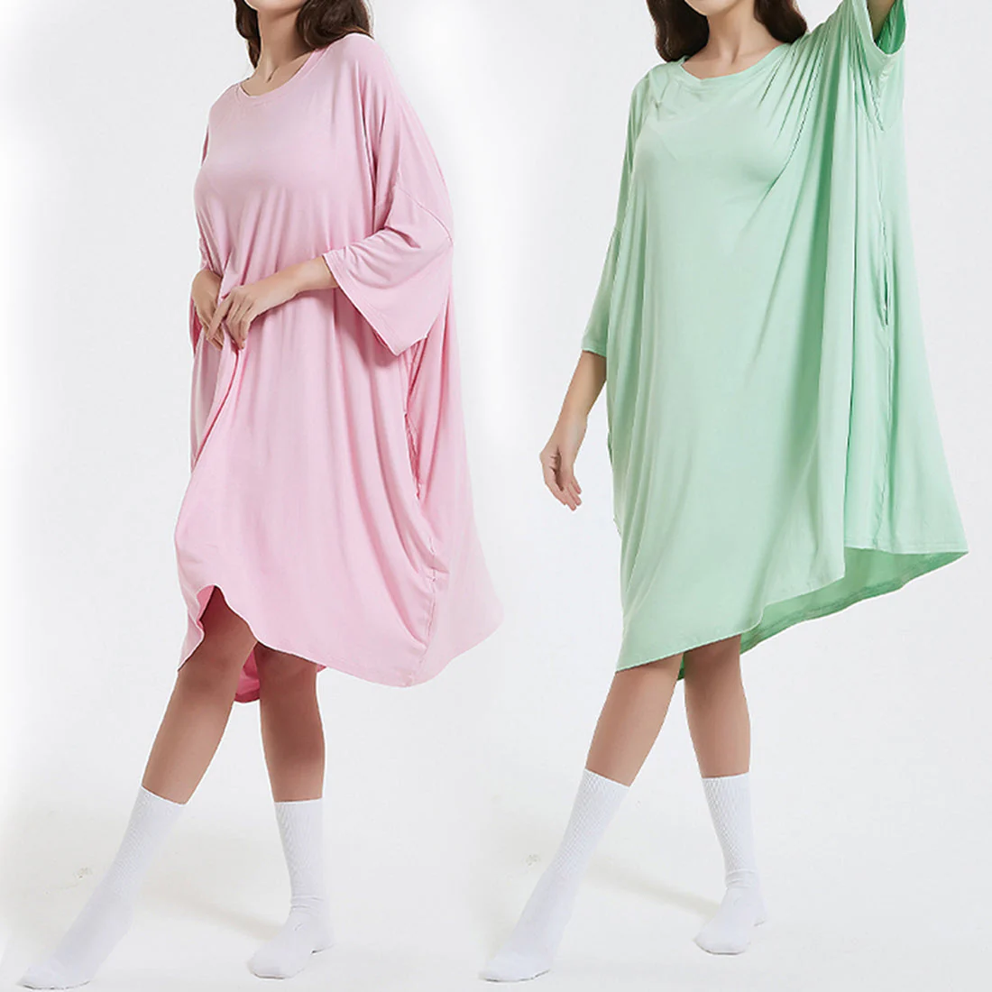 OZ PJ's Oversized Sleep Tee <br>2 PACK Baby Pink & Grey <br>One Size Fits Most - Image 33