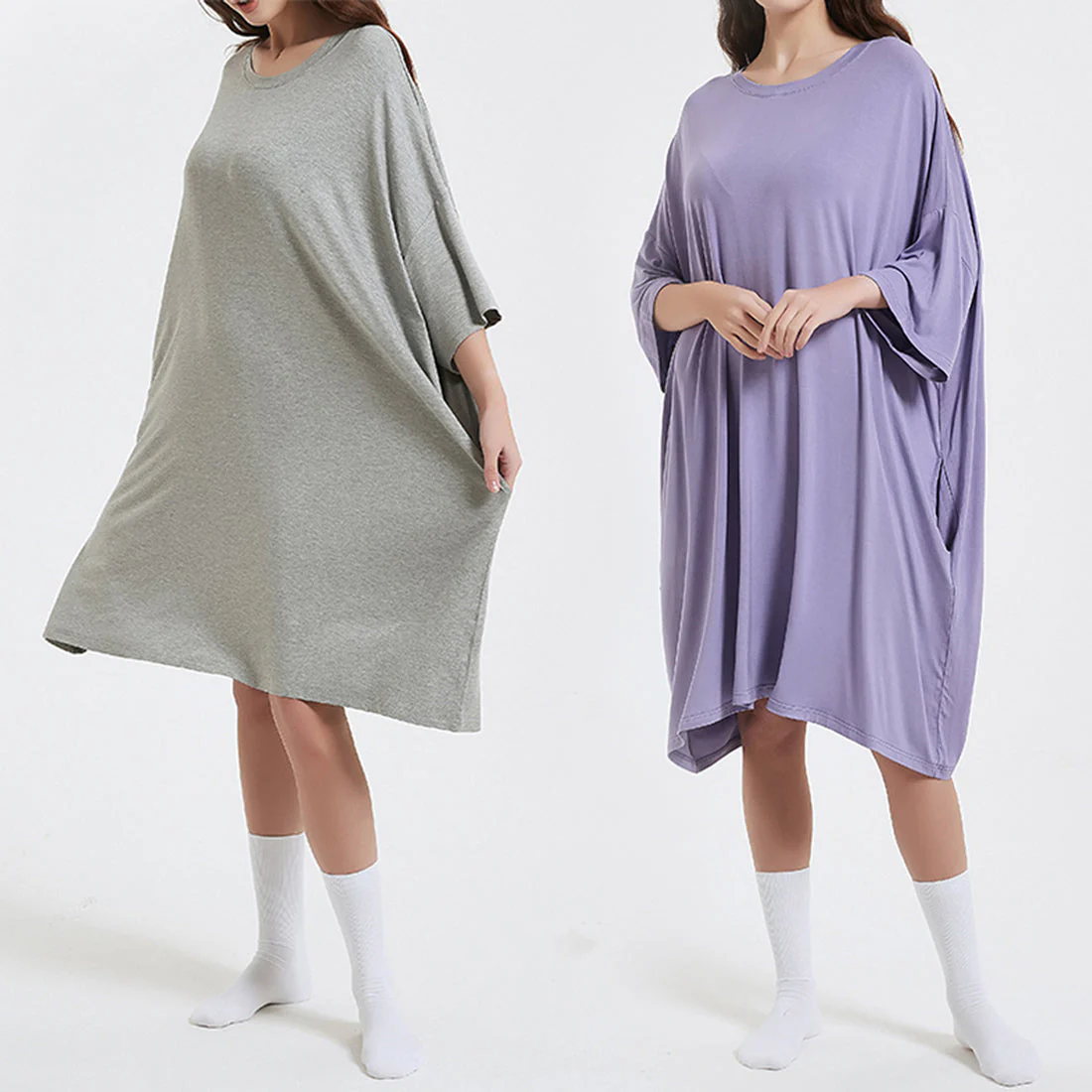 OZ PJ's Oversized Sleep Tee <br>2 PACK Baby Pink & Grey <br>One Size Fits Most - Image 35