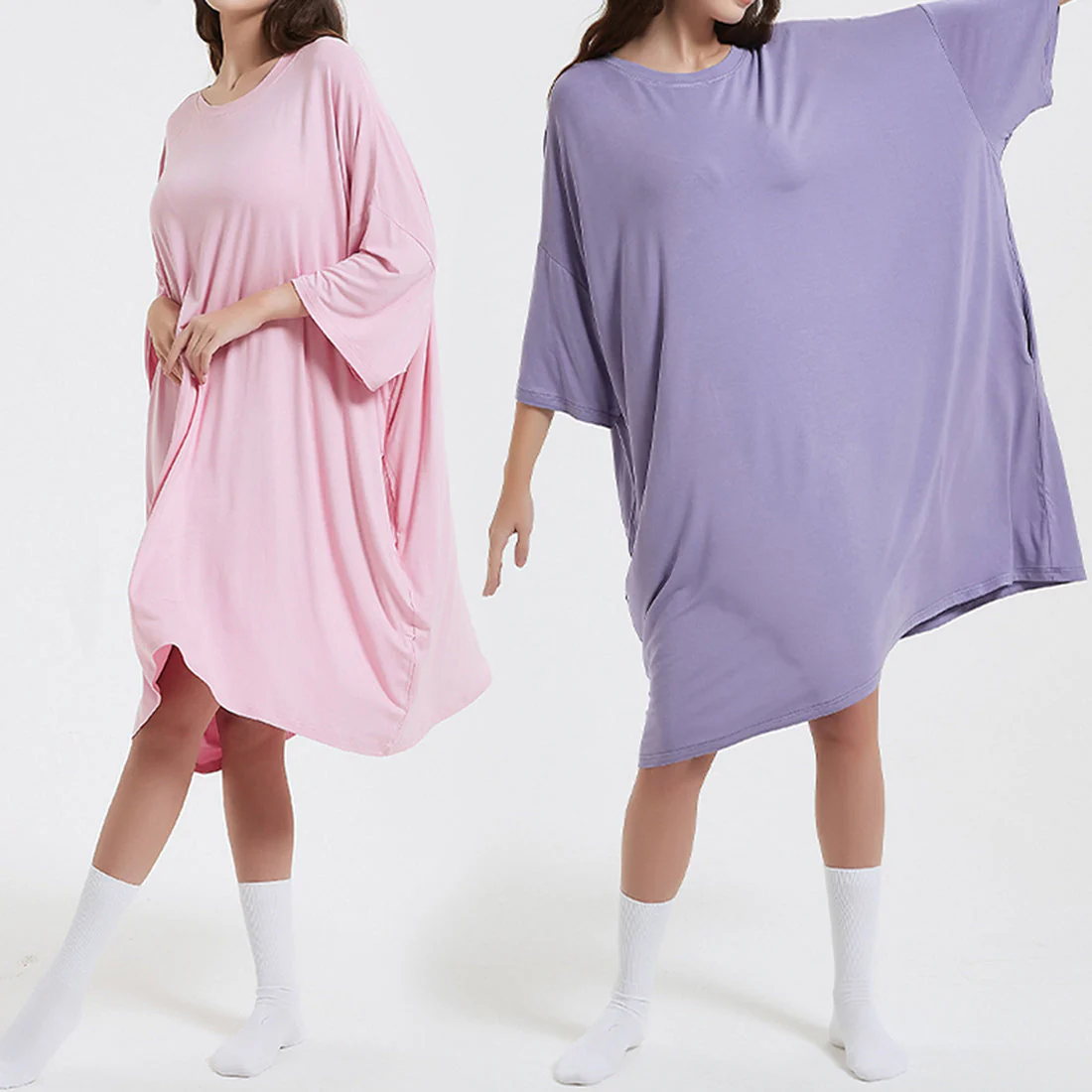 OZ PJ's Oversized Sleep Tee 2 PACK <br>Grey & Lilac <br>One Size Fits Most - Image 33