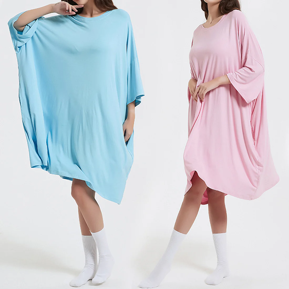 OZ PJ's Oversized Sleep Tee 2 PACK <br>Baby Pink & Lilac <br>One Size Fits Most - Image 37