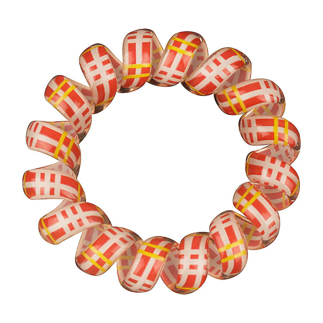 Phone Cord Hair Elastics Red|Yellow|White <br>Set Of 3 Snagless <br>Diameter 4.5cm