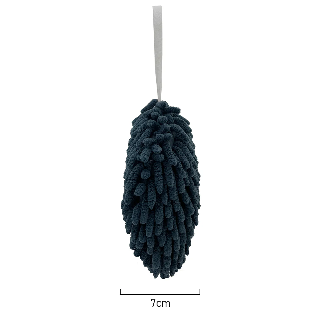 POM POM Hanging Hand Towel 3 Pack <br>Super Soft Chenille <br>Denim, Mint & Sky Blue - Image 3