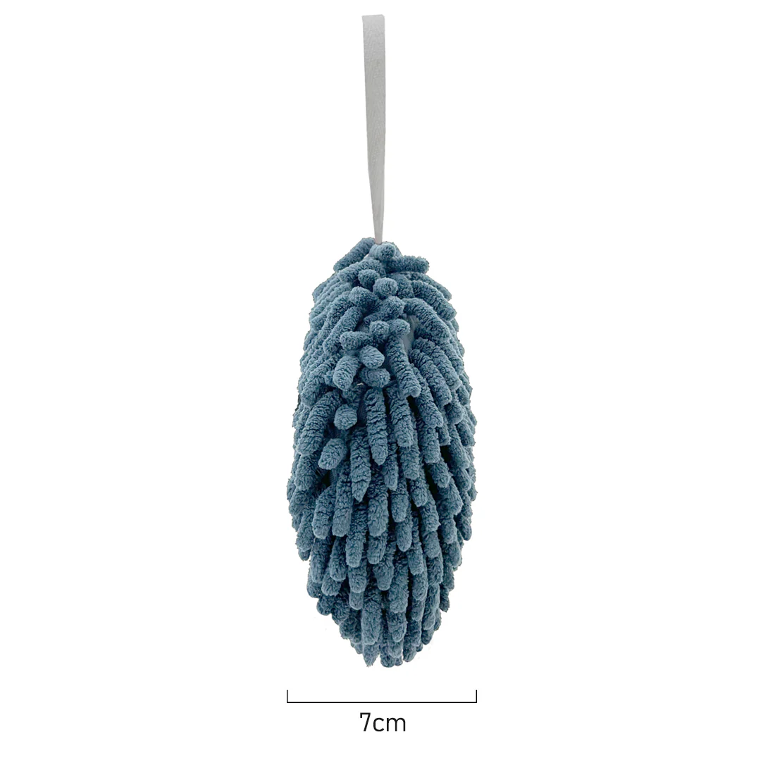 POM POM Hanging Hand Towel 3 Pack <br>Super Soft Chenille <br>Denim, Mint & Sky Blue - Image 7