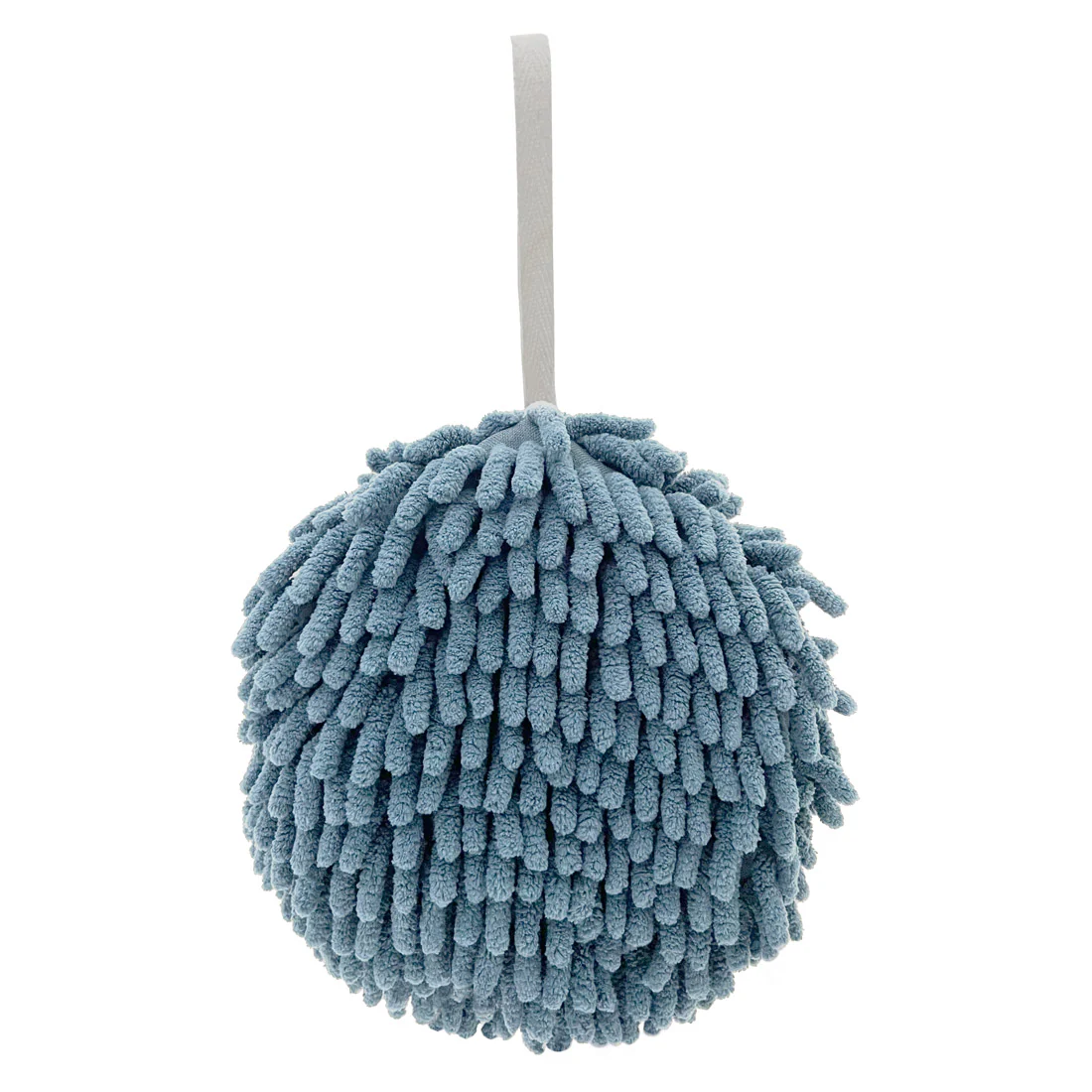 POM POM Hanging Hand Towel <br>Super Soft Chenille <br>Sky Blue