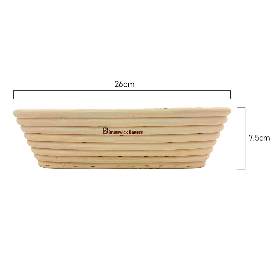 Rectangular Banneton with Lining <br>Natural Ratten <br>Dimensions - 26cm - Image 4