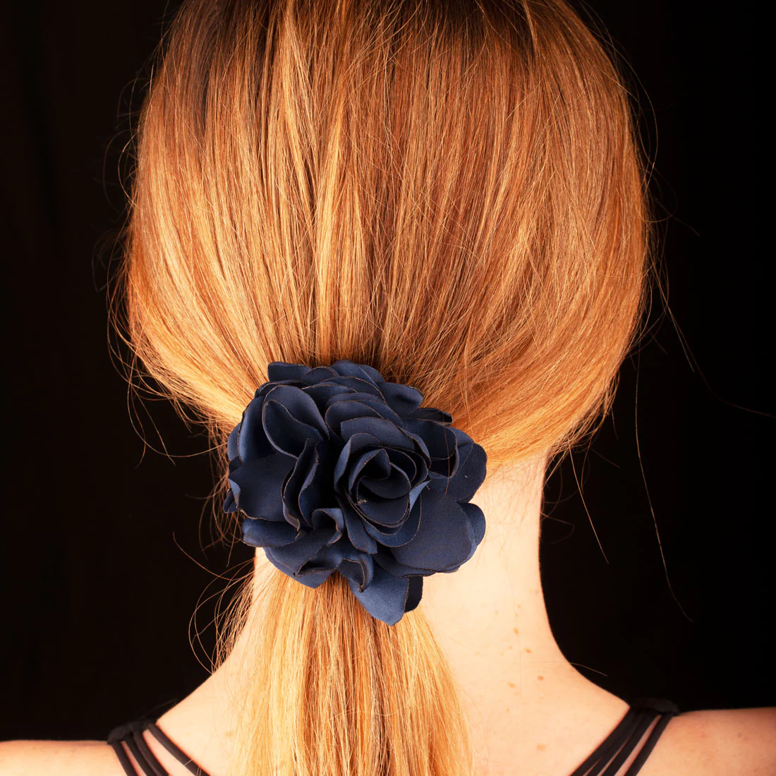 Ullu Rose Hair Elastic <br>Navy <br>Rose 8.5cm - Image 2