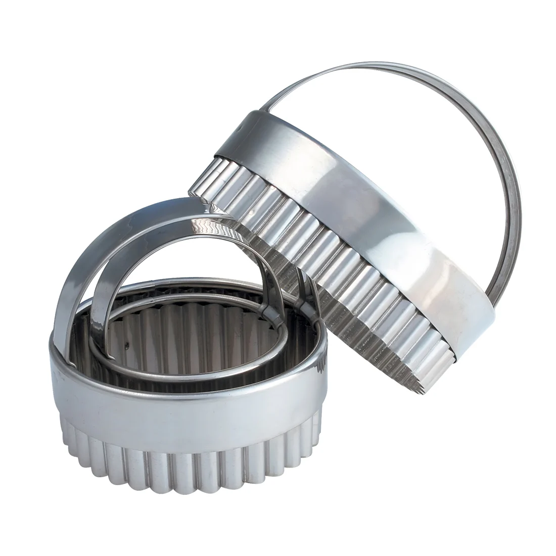 Round Crinkled Edge Cutters <br>Stainless Steel <br>Set Of 3