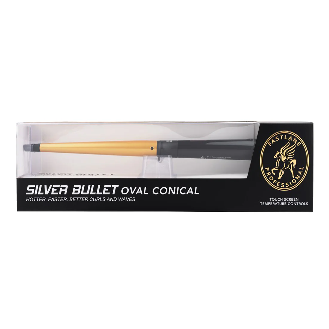 Silver Bullet Fastlane Oval Conical Curling Iron <br>Gold <br>Touch Screen - Image 3