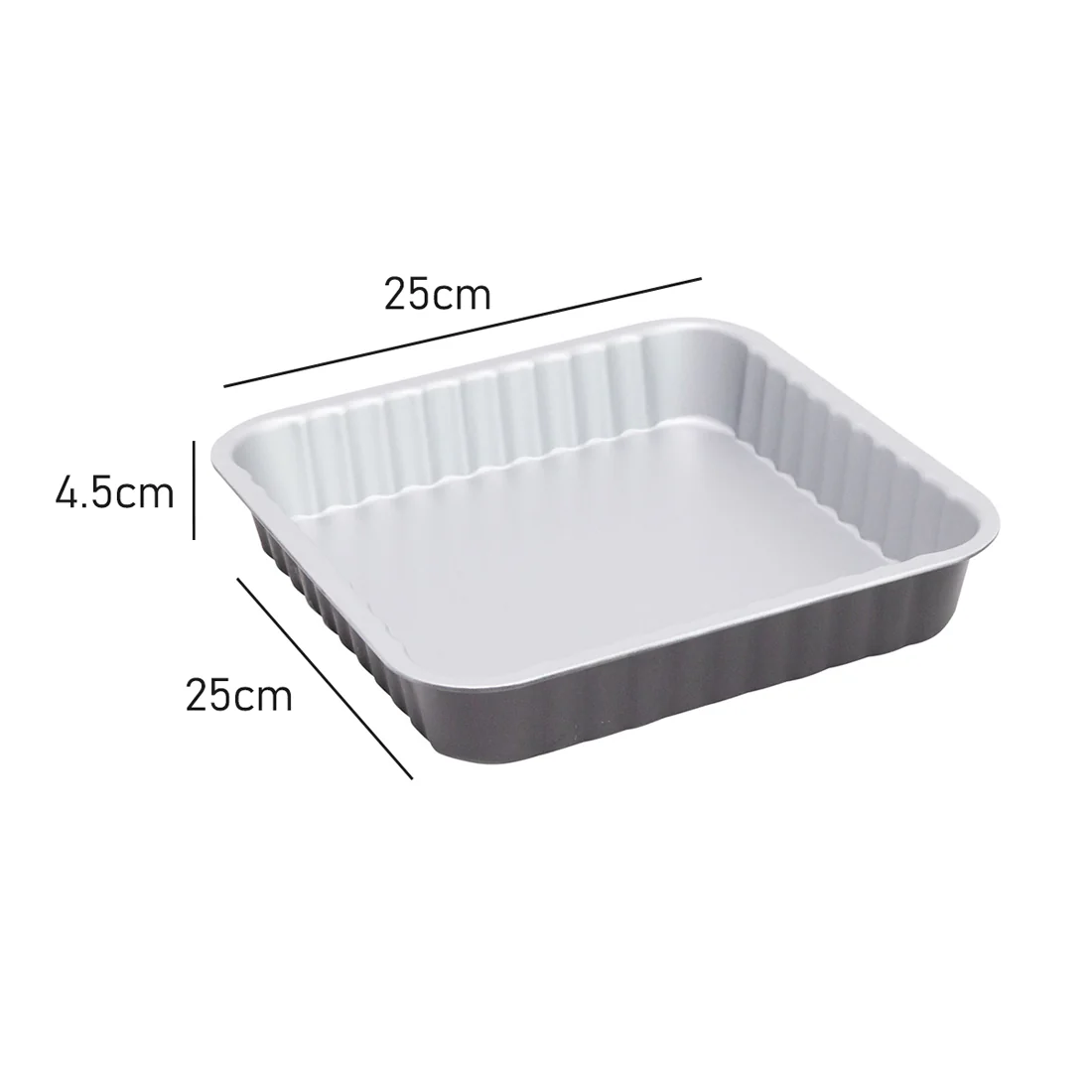 Square Tart <br>Premium Non Stick <br>Dimensions - 25 x 25 x 4.5cm - Image 2