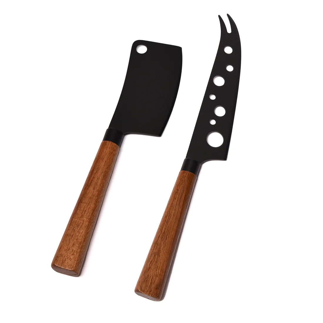 St Clare 3 Piece Cheese Board Set <br>1 x Acacia Board, 2 x Acacia & S/S Cheese Knives <br>Black Stainless Steel - Image 3