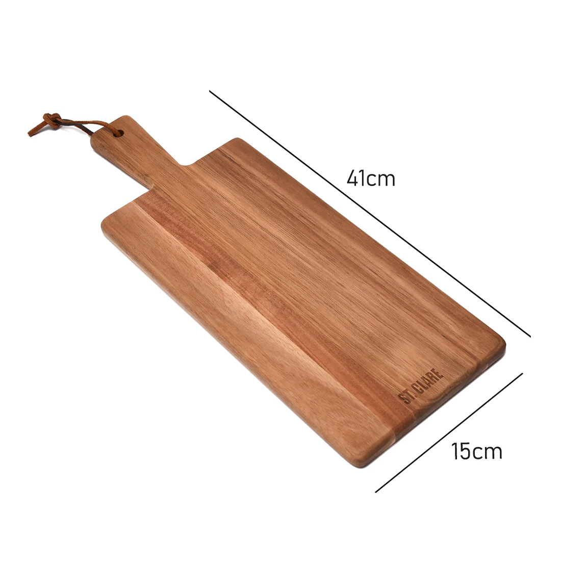 St Clare 3 Piece Cheese Board Set <br>1 x Acacia Board, 2 x Acacia & S/S Cheese Knives <br>Black Stainless Steel - Image 5