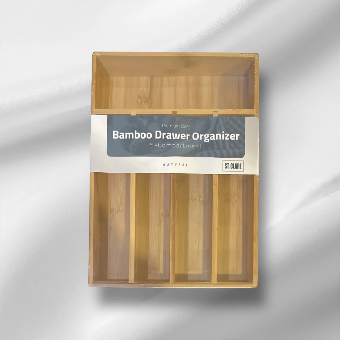 St Clare 5 Compartment Cutlery Tray <br>Eco Friendly Bamboo <br>Dimensions - 35 x 25 x 6cm - Image 5